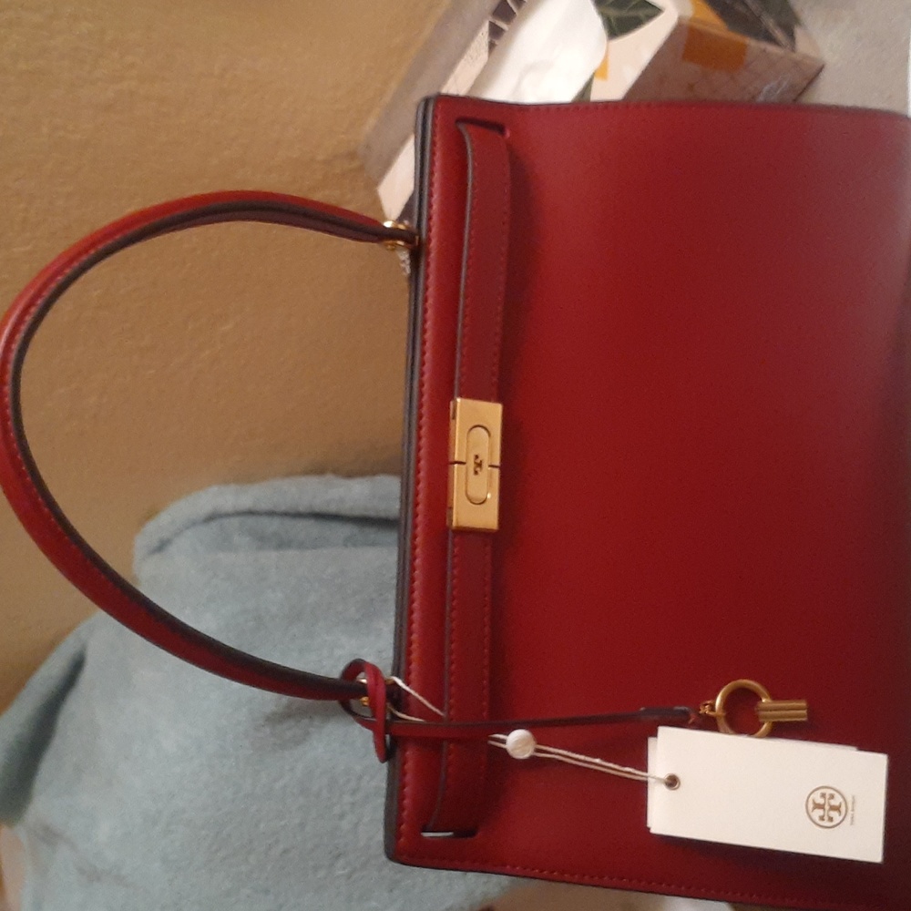 TORY BURCH Lee Radziwill Handbag - Red Leather Women
